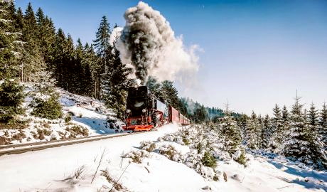 Urlaub Deutschland Reisen - Mit Volldampf durch den Winterwald „Dampfross“-Lichterfahrt