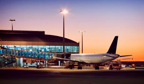 Nachts auf dem Flughafen Leipzig